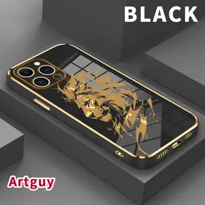 Case for iPhone 16 Pro Max 15 Plus 14 13 12 11 XS XR mini Golden Lion King Drop Protection Shockproof Soft Silicone smartphone Cover