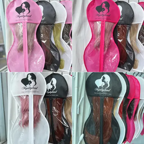 Mywigsland Unisex Fashion Glam Hourglass-Shape Wig Storage Bag with Hanger - Compression-Free Soft Fabric, Dustproof Solution for Synthetic Wigs & Extensions, Prevents Tangling, Unscented (Ideal for Friends with Special Needs)