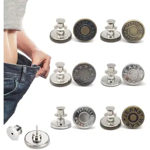 6 count  Jean Button Pins,Adjustable Pant  Tightener,No Sew and No Tools for Pants, Simple Installation,  and Adjustable(Style 1)