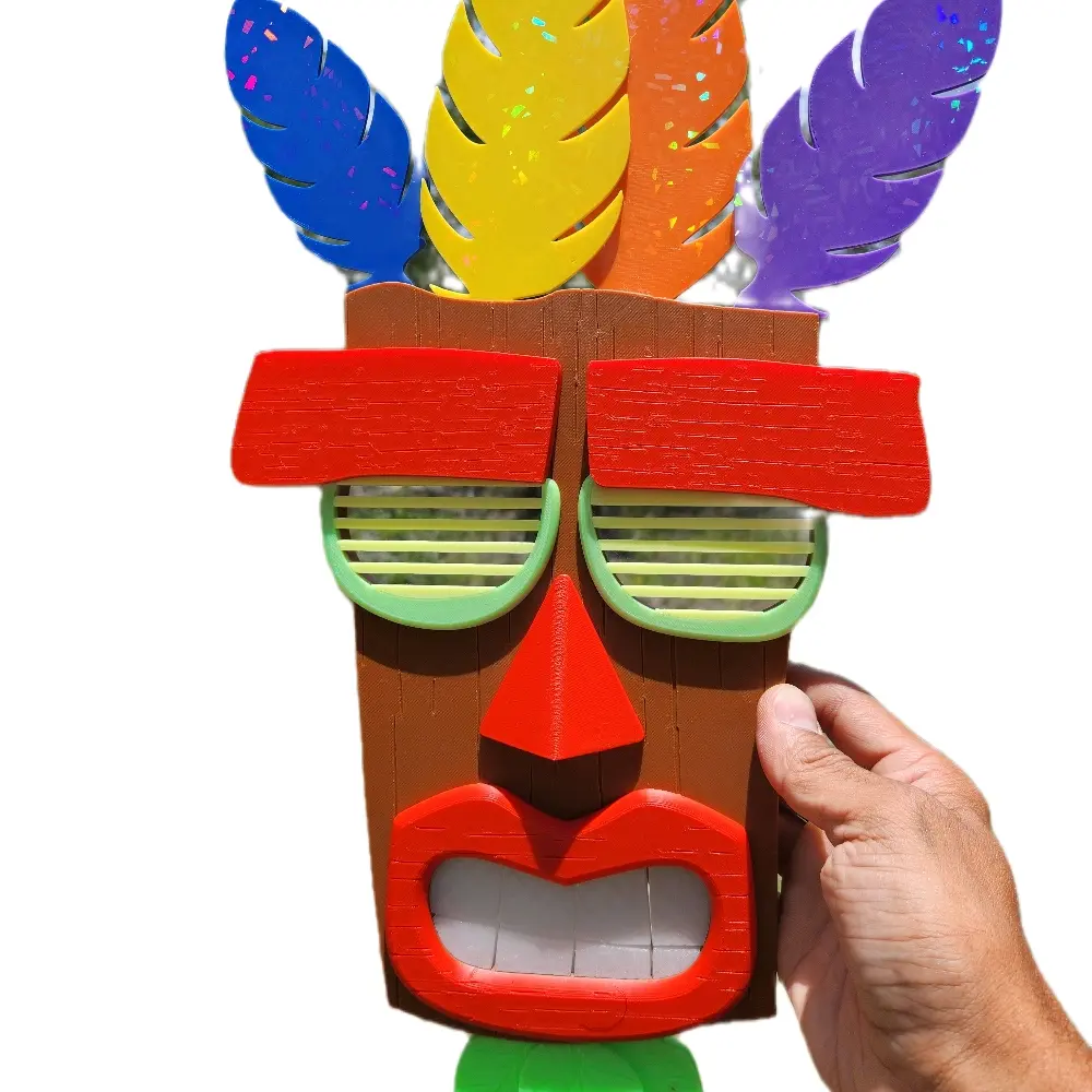 18-inch Aku Aku Crash-Inspired Guardian Mask – Wearable Wall Art (Ooga Booga!!!)