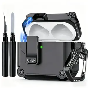 Automatic Switch Secure Lock Case for Apple AirPods, Shock-proof Hard Case for AirPods 1/2, 3rd Gen, Pro & Pro 2, Audio Protection