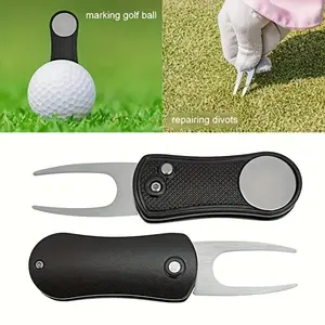 Golf Divot Repair Tool, Metal Foldable Stainless Steel Golfer Switchblade Tool Golf Tool Accessory, Golf Accessories
