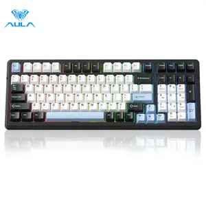 AULA F99 Wireless Creamy Mechanical Gaming Keyboard, Tri-Mode Connection, Hot Swappable gasket Custom Keyboard RGB Rainbow Backlit, Suitable for PC/Tablet/Xbox/PS4/PS5 Creamy Budget Keyboards Numpad Office PC Accessory   TikTokShopfalldealsforyou