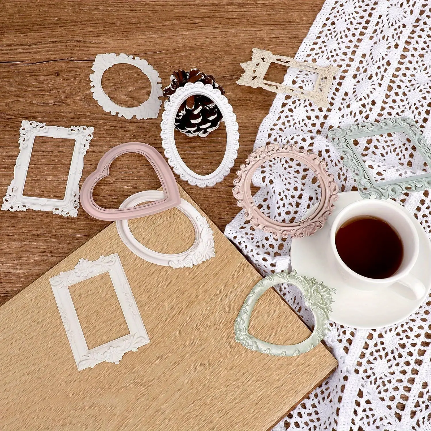 Antique Assorted Lace Frame Craft Paper Set - 40 Wrinkle-Free Vintage Hollow Embossed Sheets for Journaling, Birthday; Specialty Kitchen Utensils for Cultivating Patience & Endless Possibilities, Diy Projects