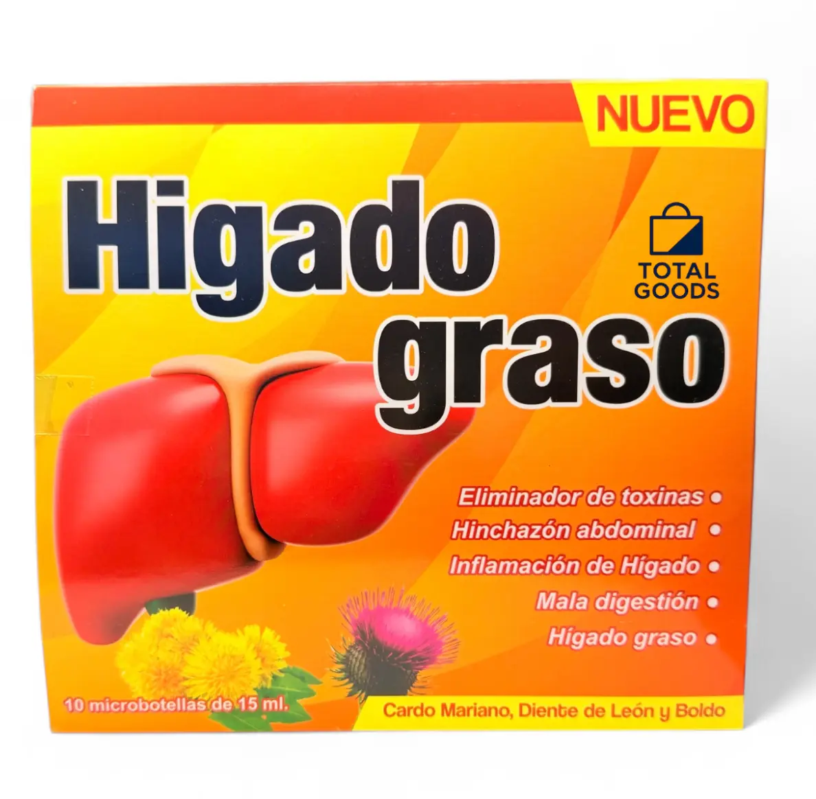 Higado Graso Ampolleta Bebible - Herbal Liquid Supplement for Liver Wellness & Detox Support - Plant-Based Formula for Daily Use