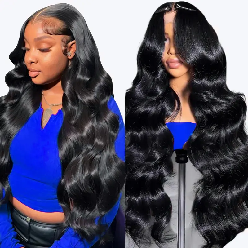 [Limited Deal] Yilike Body Wave HD Lace Front Human Hair Wigs 13x6 HD Transparent Lace Front Wigs 613 Blonde Human Hair Wigs Pre Plucked 180 Density 99J Lace Frontal Wigs for Women