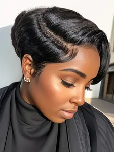 Pixie Cut Wigs Human Hair 13X4X1 Lace Front Wigs Human Hair Short Bob Wigs Curly For Women Pre Plucked With Baby Hair Glueless Bob Wig