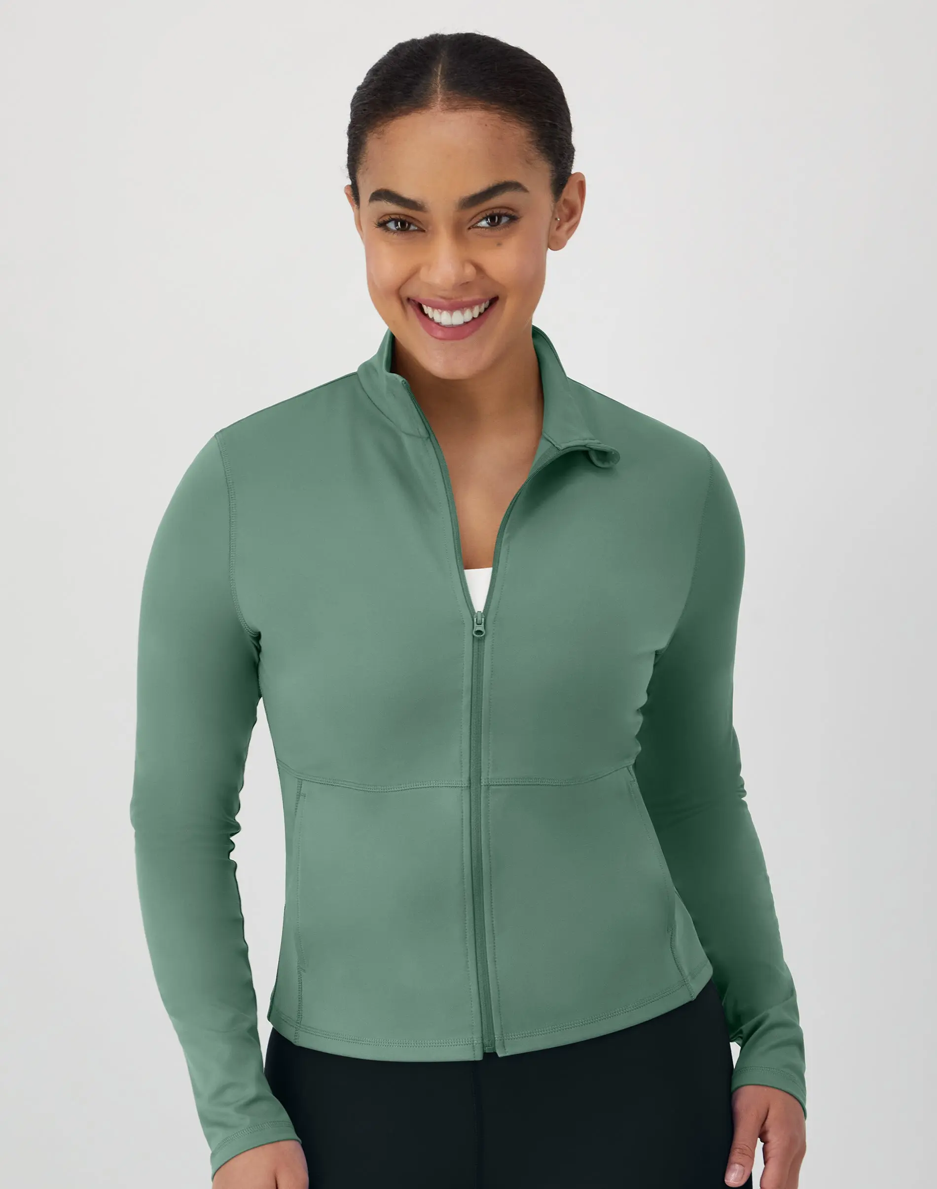 Hanes Moves Women's Studio Jacket Intimates Comfortable Fit Soft Stretch Fabric Breathable Sp166