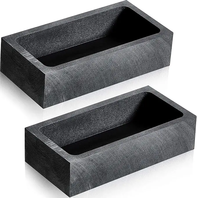 2PCS Graphite High-Purity Melting Casting Kit, Smelting & Casting Tools with Molds for Metal, Gold, Silver, Copper - Home Supplies for Statues & Figurines Making