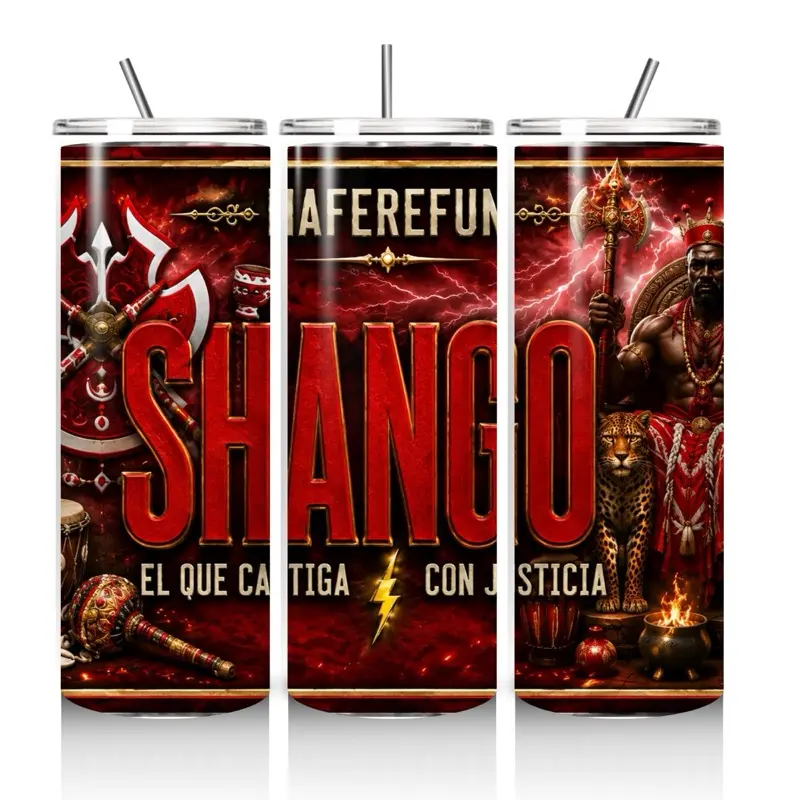 20oz Shango Inspired Tumbler, Spiritual Custom Cup
