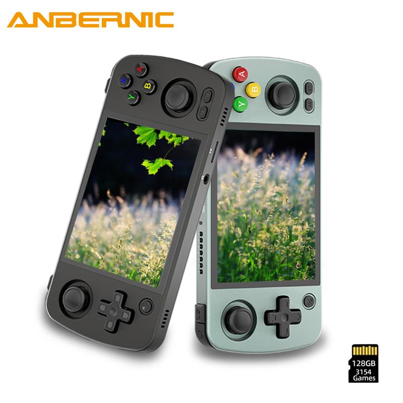 Anbernic RG405M【Buy 1 Get 1 Game Card(128GB)+1 Screen Protector+1 Type-C Cable】Handheld Game Console Aluminum Alloy Android 12 Google Play 4.0 Inch IPS Touch Screen 26 Emulators support OTA wireless upgrade, online matchmaking