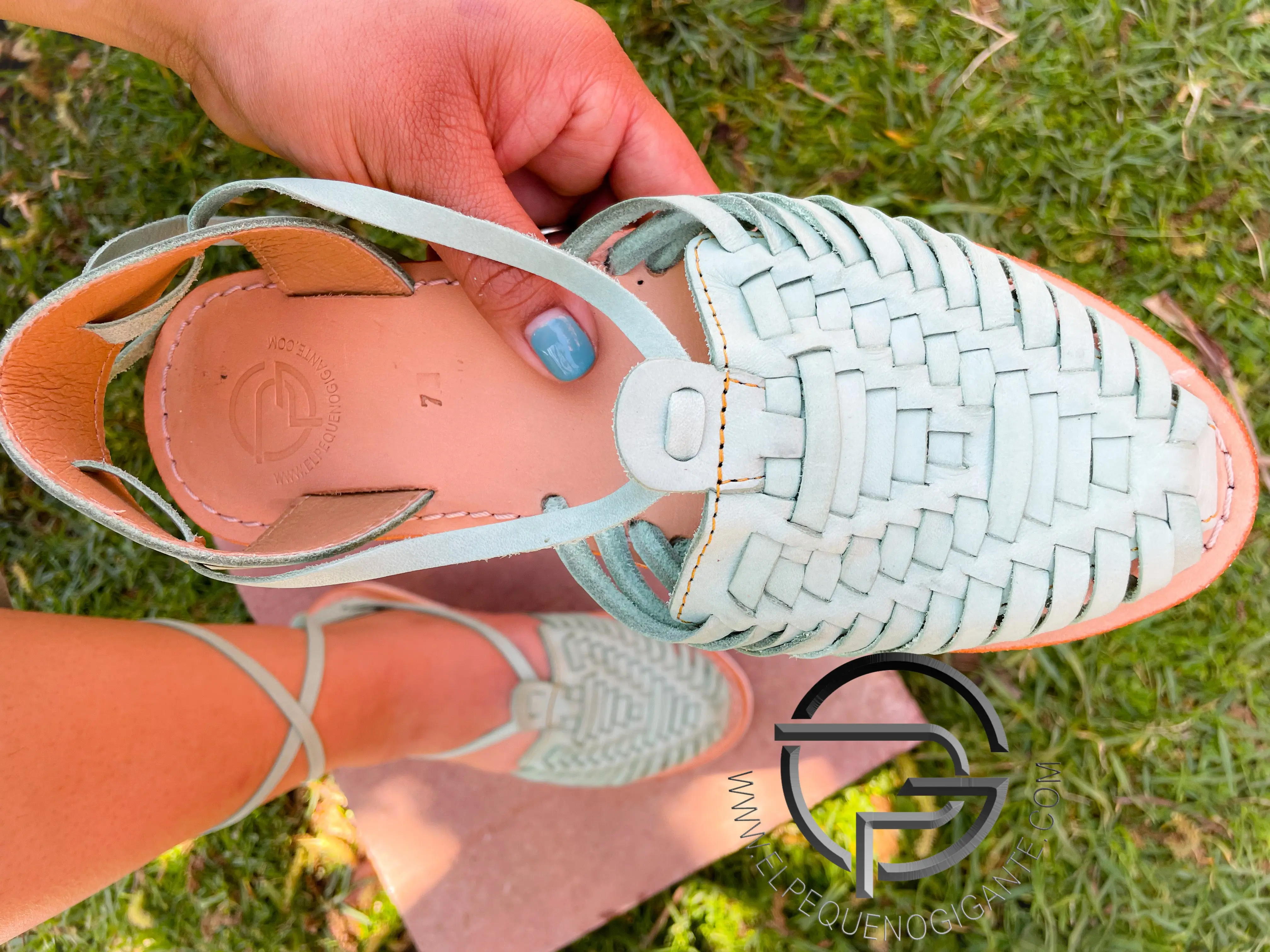 Camila Lace Up Light Mint  - Huarache Tejido Artesanal Mexicano
