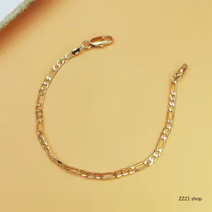 Gold Figaro Chain Necklace for Men Women Classic Link Layering Choker bands Elegant Minimalist Unisex Wrist Jewelry Streetwear Birthday Gift