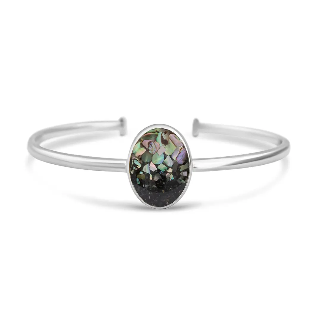 Explorer Oval Cuff Bracelet - Silver - Alaska Gradient