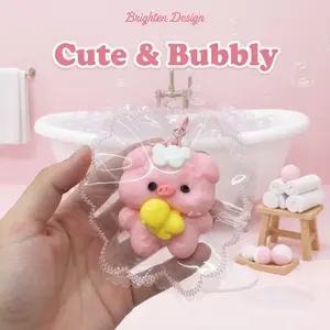 1pc Pink Bathing Piggy Squishy Toy, Soft Slow Rising Sensory Fidget for Stress Relief, Cute Pig in Tub Desk Decor, Durable Relaxing Gift for Adults, Birthday, Christmas & Party Favors