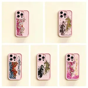 Vintage Dragon Skull Leopard Tattoo Shock-Proof Anti-Fall Phone Case Aesthetic Y2k Trendy Tiger Hardy Collage Phone Casefor iPhone 16/15/14/13/12/11/17 ProMax Plus for Samsung phones, suitable for both men and women, Perfect Gift