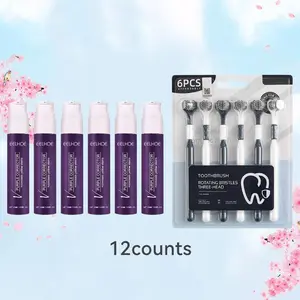 Teeth Brightening Toothpaste & Toothbrush Set, 12pcs/set Deep Cleaning Toothpaste & Ultra-fine Soft Bristle Toothbrush, Oral Care Product for Men & Women