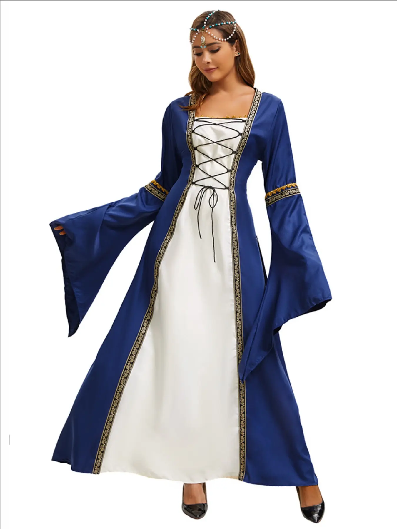 elegant vampire dress Made to Order Women's Costume Vampire Queen An elegant blue and black –  MJcostume main image 0