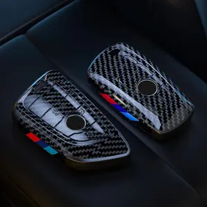 Carbon Fiber Car Key Case Cover Shell, Car Key Protector, Car Key Accessory, Durable & Fashionable Car Accessories for BMW 1 2 3 4 5 6 7 Series F20 F30 F31 F34 F10 F11 X3 F25 I3 M3 M4