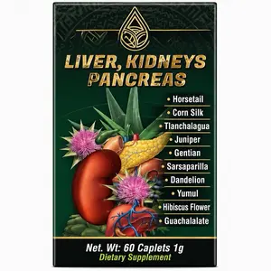 Liver, Kidneys & Pancreas Support Supplement – Herbal Detox Formula with Plant Extracts, 60 Caplets