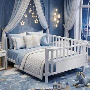Twin ＆Full Metal Platform Bed for Kids, Low Profile Twin Bed Frame with Removable Safety Rails, Montessori Metal Bed for Boys and Girls, No Box Spring Needed