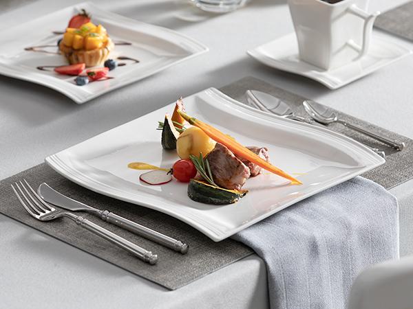 MALACASA Plates and Bowls Sets, Porcelain Dinnerware Sets for 6, Square Dinnerware Set with Dinner Plate, Dessert Plate, Soup Plate, Modern Dish Set, Series Flora Kitchenware Home MALACASA Plates and Bowls Sets, Porcelain Dinnerware Sets for 6, Square Dinnerware Set with Dinner Plate, Dessert Plate, Soup Plate, Modern Dish Set, Series Flora Kitchenware Home