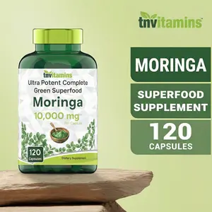 Moringa Capsules 10,000 mg - 120 Capsules | Pure Moringa Oleifera Leaf Powder Supplement | Powerful Green Superfood | Super Greens Powder Pills | Non-GMO, Made in The USA!