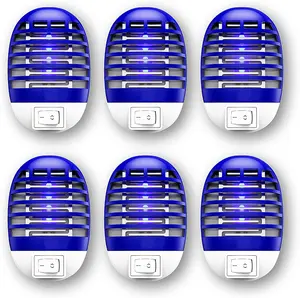 6-Pack Flying Insect Trap Bug Zapper for Home,Kill Grid & Glue Dual Efficacy Mosquito Killer,Plug-in Fly Traps for Flies, Fruit Flies, Moths, Gnats, and Other Light Cleaning