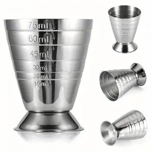 Stainless Steel Wine Measuring Utensils, 1 Count Measuring Glasses with Graduations, Perfect for Measuring Cocktails & Mixed Drinks