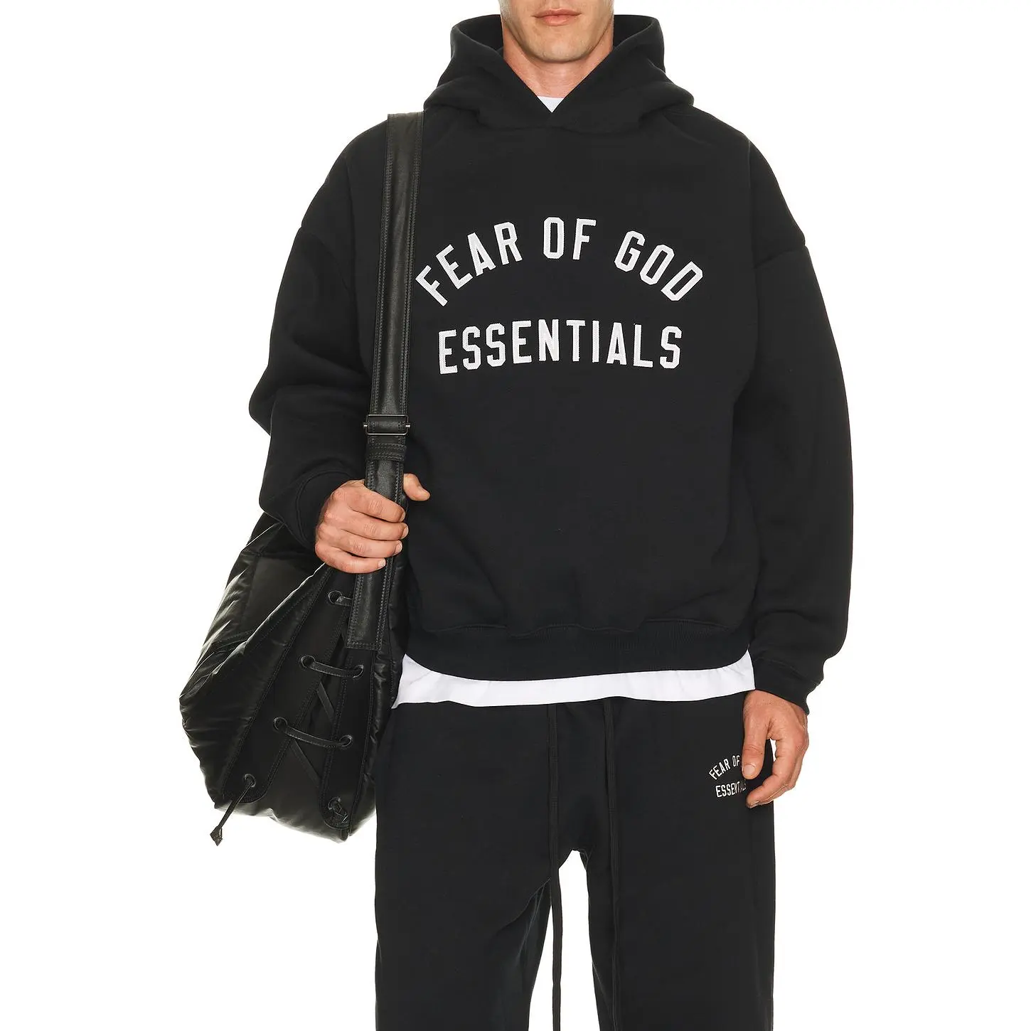 Fear of God ESSENTIALS 90'S Hoodie in Vintage Black Fear of God ESSENTIALS 90'S Hoodie in Vintage Black