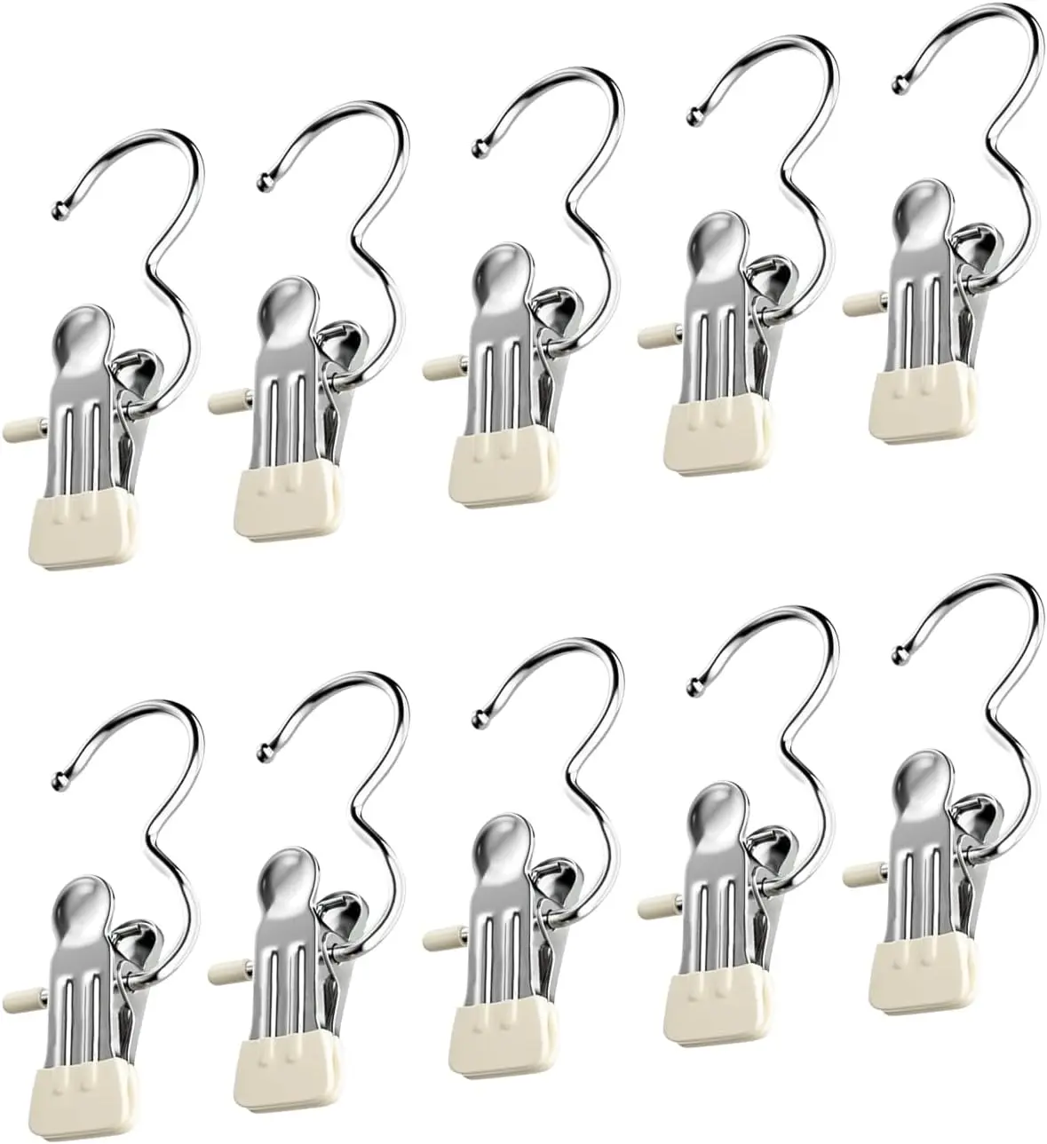 2026 New Space-Saving Clothespin Hat Pants Storage Hanging Travel Hook, 360° Swivel Stainless Steel Hangers with Clips, Laundry Hooks Hanging Clips Clothes Pins Socks Towel Clips