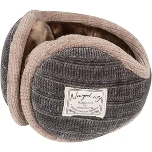 Unisex Warm Knit Earmuffs Ladies Outdoor Cashmere Winter Pure Color Fur Earwarmer