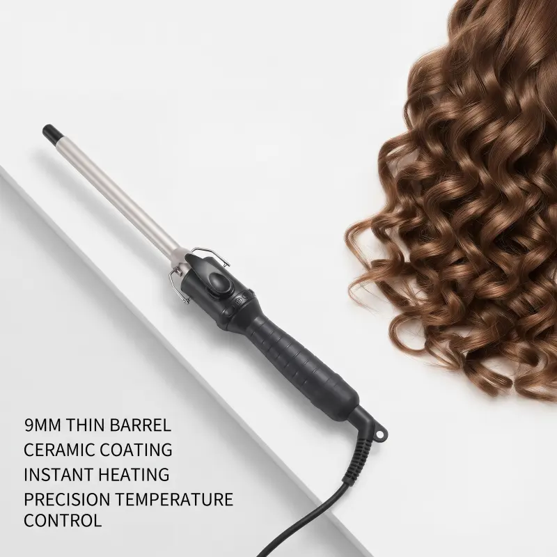 Small Barrel Curling Iron Wand for Tight Curls, Mini Curling Wand for Kinky Curly Hair, Professional Hair Styling Tool for Women