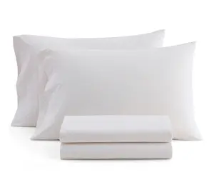 Martha Stewart Polka Dot White/Peach Cotton Twin Sheet Set