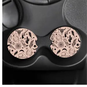 Western Fun Car Coasters - Unique Western Design for Car Interior Accessories