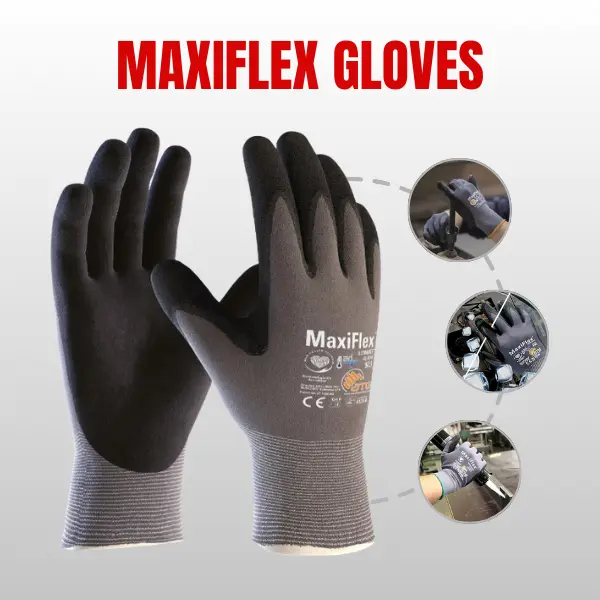 MaxiFlex Ultimate Work Gloves – 12 & 24 Pack, Gray Micro-Foam Nitrile Palm Coated, Touchscreen Compatible, Breathable Construction Safety Gloves