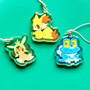 Pokémon 1.5” Acrylic Charms w/ Double Sided Epoxy: Generation 6 Starters