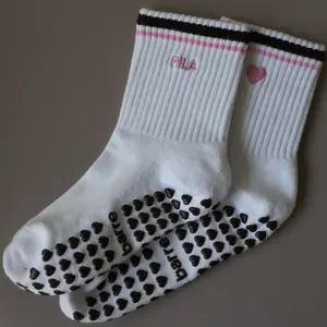 PILA Essential Grip Socks - Pink/Brown, One-Size Fits Most, Enhanced Grip & Stability, Perfect for Yoga & Pilates, Ribbed Detail, Non-Slip Rubber Sole, Superior Comfort & Fit - Sports Stockings Work Out
