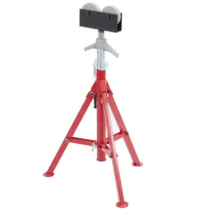 【GARVEE】Adjustable Pipe Jack Stand with Roller Head, 28-52 Inch Height, 2500LBS Capacity, Carbon Steel, Foldable, Stable Tripod, Portable for Construction Use