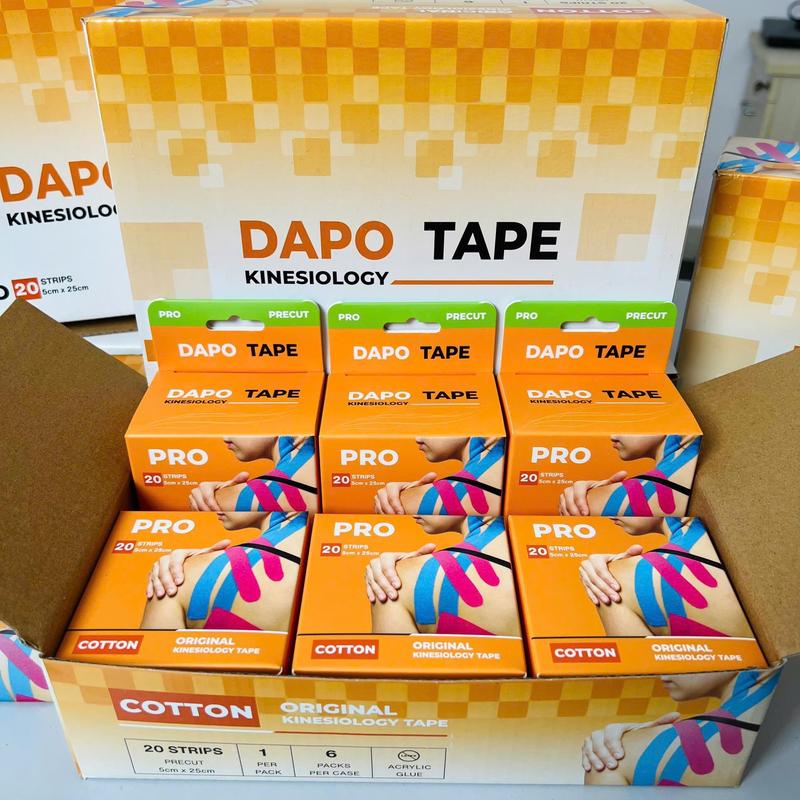 Dapo Kinesiology Tape, muscle support tape, sports tape, flexible sports tape, for wrapping knees and ankles, 20 pre-cut pieces, 5cm x 25cm.