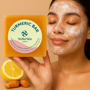 StellarSkin Turmeric Bar Soap - Organic & Gentle Cleanser with Aloe Vera & Jojoba Oil - Nourishing Body Wash for Soft Skin - Sulfate & Paraben Free - 6.250 KG