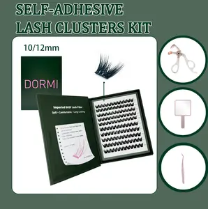 [2.0 LIVE ONE BOX ]DORMI 3 Styles Optional Self-Adhesive Cluster Lashes Pre-Glued Waterproof Natural / Spiky / Fluffy Press On Lashes,uick Apply Comfortable All Day Wear for Daily & Party Makeup Eyelash Extensions