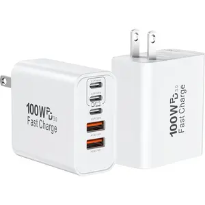 USB C Super  Charger Block, 100W USBC Wall Charger Plug, 2Pack 5-Port 65W Type C Phone  Cubes Multiport Power Adapter for  17/16/15/14/13/12 Series,Galaxy S26/S25 Ultra,iPad, Book