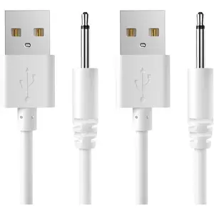 2.7Ft USB DC Charging Cable 2.5mm Fast Charger Replacement Cord - 2 Pack