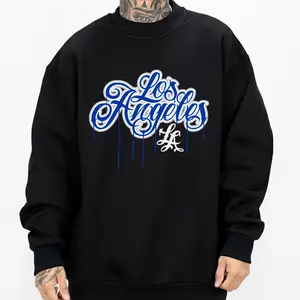 La Blue Original Chicano Clothing Mexican Clothes Lowrider Clothes Oversized Graphic Tee Medium Heavy Sweatshirt Hoodie for Men & Women S-5XL Loose Fit Unisex Streetwear Top