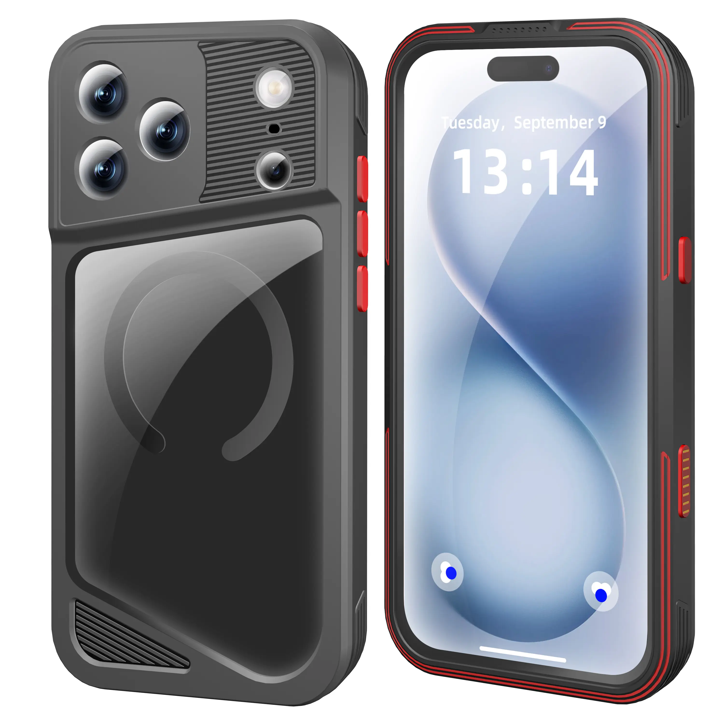 IP68 Waterproof Phone Case with Built-in Screen Protector, 360° Shockproof, Dustproof Magnetic Cover for Diving, Swimming, Hiking, Camping, and Beach Use