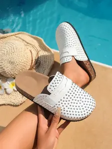 Women's Comfortable Cork Sole Sandals, Adjustable Unique Braided Strap Slippers, Casual Summer Footwear, Lightweight & Breathable Design