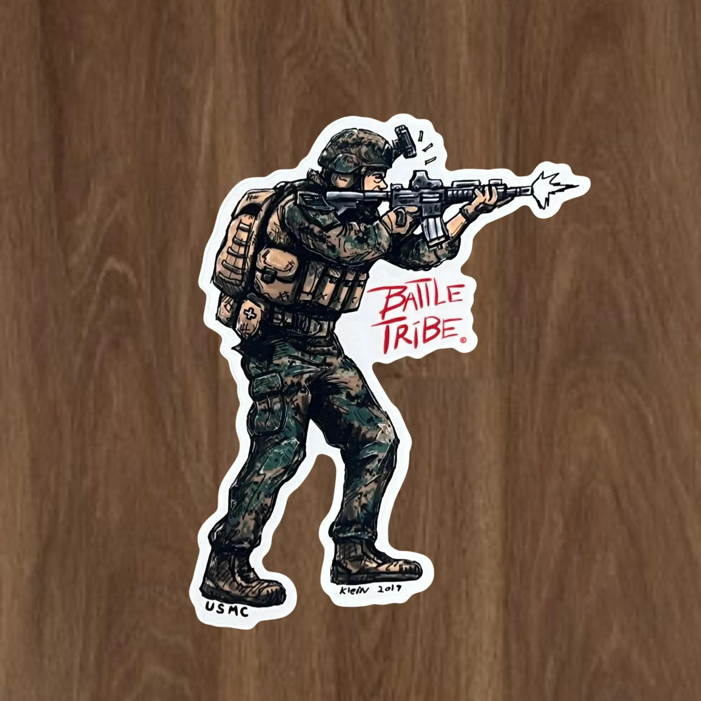 Tactical Soldier USMC Sticker – Military Warfighter Combat Decal, Patriotic Army Gear, Veteran Support Vinyl