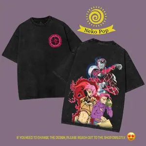 JoJo Anime Manga Graphic T-Shirt, Hoodies, Sweatshirt- Diavolo & King Crimson Comic Panel Tee - Unisex Cotton Tee for Otaku - Retro Japanese graphic tees Fabric Menswear Top  Seamless