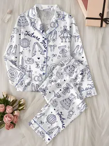 Women’s Future Mrs Bride To Be Gift In My Engaged Era Short Sleeve Satin Pajama Set, Pajama Engagement Pajamas for Bride, Satin Pajama Set